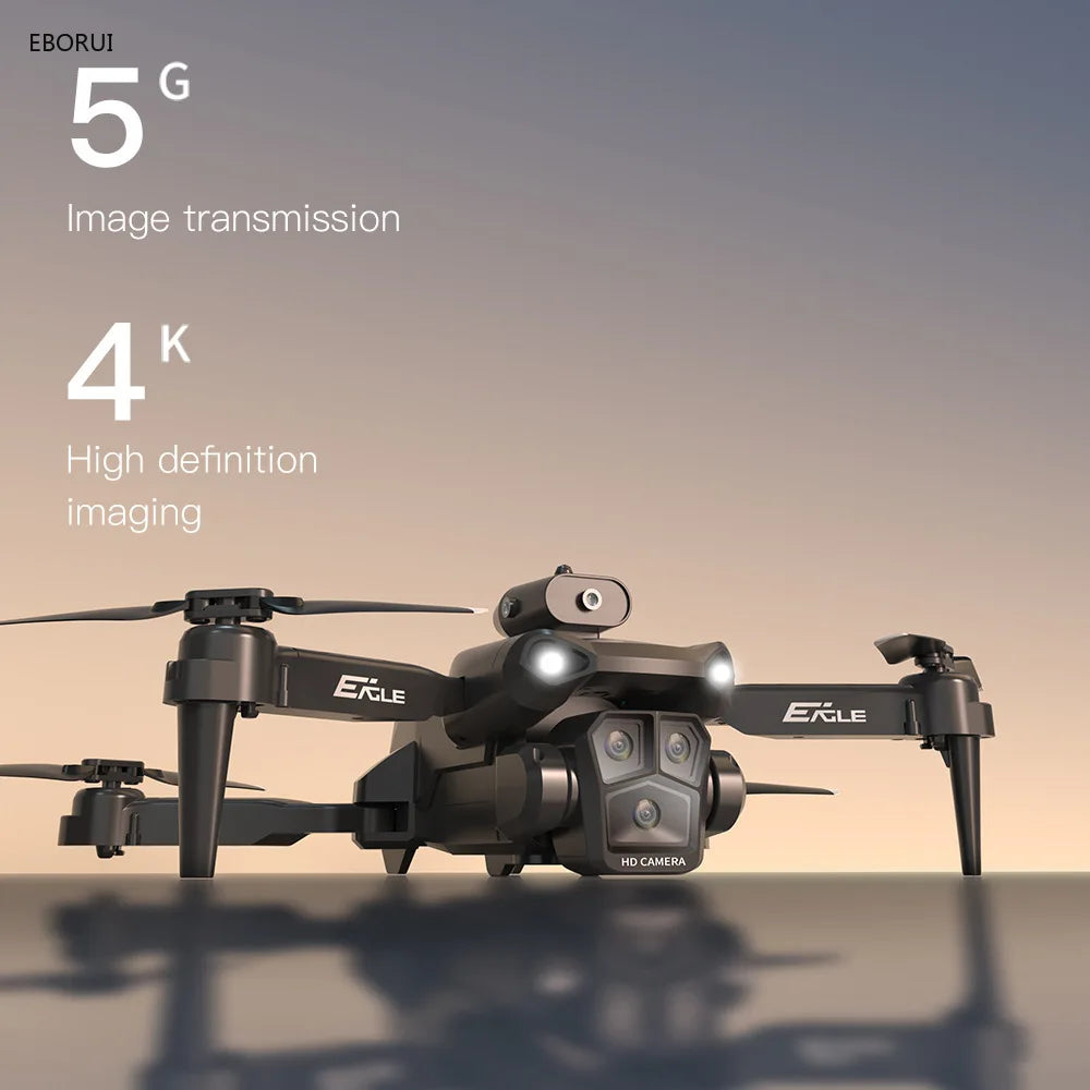 EBORUI M° RC Drone WiFi FPV ESC 4K Three Cams w/ 4 sides Avoid Obstacle Optical Flow Altitude Hold RC Quadcopter Drone Toys EBORUI M° RC Drone WiFi FPV ESC 4K Three Cams w/ 4 sides Avoid Obstacle Optical Flow Altitude Hold RC Quadcopter Drone Toys